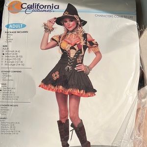 Women’s Sassy Scarecrow sexy Halloween Costume. Size small